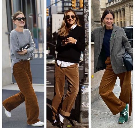 Brown Pants Outfit, Corduroy Pants Outfit, Aerin Lauder, What To Wear Today, Fall Winter Wardrobe, Brown Pants, 가을 패션, Looks Style, Winter Looks