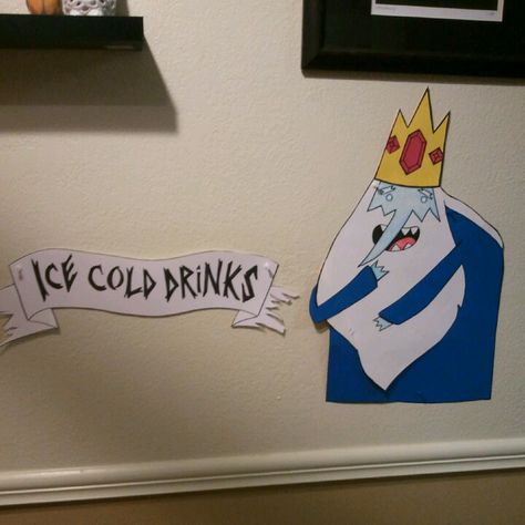 Adventure time party decor #iceking Adventure Time First Birthday, Adventure Time Birthday Decorations, Adventure Time Diy Decor, Cartoon Party Ideas, Adventure Time Decorations Party, Adventure Time Party Food, Adventure Time Birthday Party Theme, Cartoon Network Birthday Party, Adventure Time Baby Shower Ideas