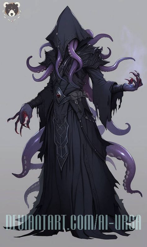 Eldritch Horror Humanoid, Female Illithid, Eldritch Abomination Humanoid, Eldritch Woman, Corrupted Monster, Female Mind Flayer, Mindflayer Art, Mindflayer Dnd, Plasmoid Dnd Art