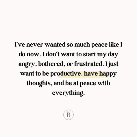 Feeling this too? Comment below ⬇️ 🔥🔥🔥 👉👉Follow: @bosswomandiaries for more I’ve never wanted to much peace like I do now. I don’t want to start my day angry, bothered or frustrated. I just want to be productive, have happy thoughts and be at peace with everything. . ⁠ ⁠ #motivationalquotes #femaleempowermentquotes #hustlehardgirl #quotesforwomen #girlsbuildingempires #girlbossgang #femalehustlers #womenmotivation #womeninpower #sheboss #girlsruntheworld #luxurygirl #confidence #confi... I Just Want To Be Happy, Be At Peace, Girls Run The World, Women Empowerment Quotes, Be Productive, Luxury Girl, Women Motivation, Hustle Hard, At Peace