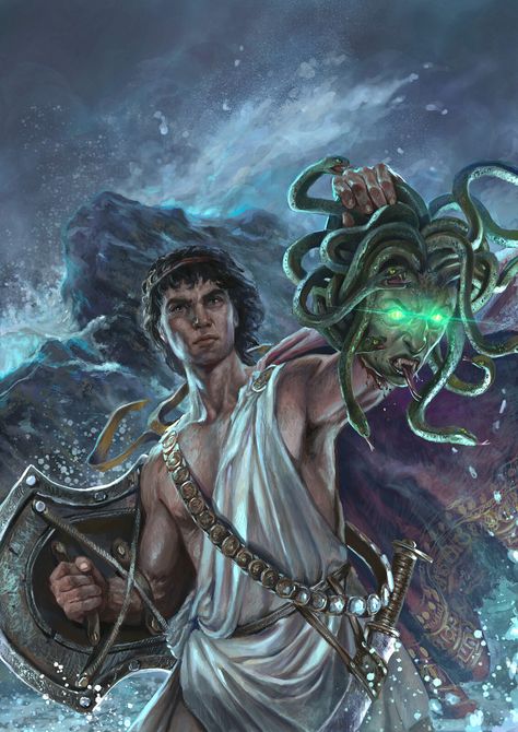 Perseo - Pherseus, Andrea Piparo on ArtStation at https://www.artstation.com/artwork/YXoP6 Andromeda Mythology, Perseus Medusa, Perseus And Medusa, Medusa Artwork, Demi God, Medusa Art, Greek Pantheon, Greek Heroes, Greek Mythology Gods