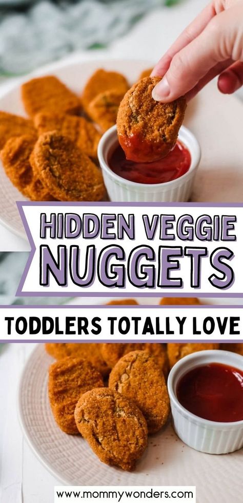 Hidden Veggie Nuggets Toddlers Totally Love Quick Easy Kid Friendly Meals, Vegetarian Chicken Nuggets, Veggie Chicken Nuggets, Vegetarian Nuggets, Hidden Veggie Recipes, Hidden Vegetable Recipes, Vegetable Recipes For Kids, Yummy Vegetables, Veggie Nuggets