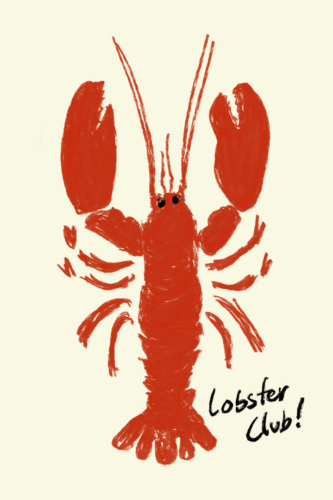 A4 Poster Printable, Funny Posters For Room, Kitchen Posters Decor, Kitchen Posters Printable, Lobster Poster, Lobster Painting, Lobster Illustration, Lobster Party, Seafood Art