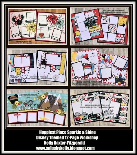 Disney Character Scrapbook Layouts, Roller Coaster Scrapbook Layout, Mickey Mouse Scrapbook Layouts, Disneyland Scrapbook Layouts, Disney Scrapbook Pages Layouts, Camera Scrapbook, Mountain Scrapbook, Paris Scrapbook, Ctmh Scrapbooking Layouts