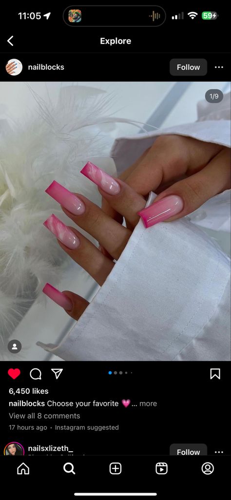 Marble Acrylic Nails, Pink Flower Nails, Gold Acrylic Nails, Marble Nail Designs, Long Nail Designs, Dope Nail Designs, Pink Acrylic Nails, Luxury Nails, Dream Nails