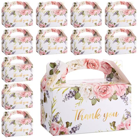 PRICES MAY VARY. Elegant Design: the flower thank you treat boxes are designed in floral background patterns, and printed with gold 'Thank You' words, adopted pink, green and gold as the main colors, romantic and sweet, elegant and vintage, ideal for versatile applications Sufficient Quantity: you will get 50 pieces of floral party boxes in total, sufficient quantities to meet your various party decorating and replacement needs, and measure about 6.3 x 3.5 x 3.5 inches (LxWxH), suitable size is Spring Tea Party, Spring Tea, Tea Party Wedding, Gift Wrap Box, Gable Boxes, Tea Party Bridal Shower, Floral Party, Party Favor Boxes, Party In A Box