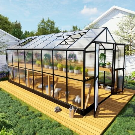 Greenhouse attached to house