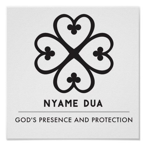 Nyame Dua | God's presence and protection Poster | Zazzle.com Adinkra Tattoo, Symbols And Their Meanings, Africa Tattoos, Protection Tattoo, African Tattoo, African Symbols, God's Presence, God Tattoos, Adinkra Symbols