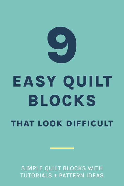 Learn how to make stunning quilt blocks that are easy to make but look hard! We've put together instructions on how to make each block. They're so simple to make, they only look hard. Album Quilt Block Pattern, Easy 10 Inch Quilt Block Patterns Free, Easy Quilts That Look Complicated, Quilt Blocks Easy Free Pattern Simple, Wonky Quilt Blocks, Large Quilt Blocks, Quilt Block Patterns Easy, Simple Quilt Blocks, Block Quilt Patterns