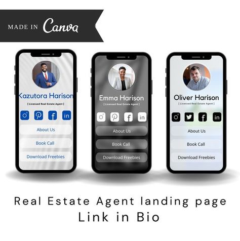 Luxury Real Estate Logo, Bio Template, Canva Template Instagram, Instagram Link In Bio, Estate Logo, Instagram Link, Real Estate Logo, Template Instagram, Instagram Bio