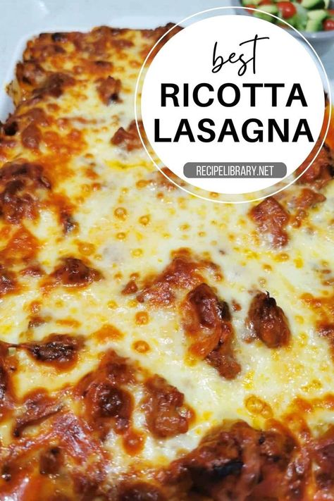 The absolute best homemade ricotta lasagna recipe that you’ll find anywhere – and that’s a promise. Not only is it rich and full-bodied, but also very simple to make. What a perfect combination! Ricotta Lasagna Recipe, Easy Lasagna Recipe With Ricotta, Recipe With Ricotta, Ricotta Lasagna, Italian Sausage Lasagna, Homemade Lasagna Recipes, Lasagna Recipe With Ricotta, Best Lasagna, Best Lasagna Recipe