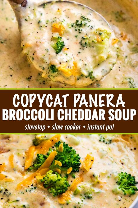 Brocoli Cheddar Soup Recipes Easy, Slow Cooker Broccoli Cheddar Soup, Copycat Broccoli Cheddar Soup, Slow Cooker Broccoli Cheese Soup, Fast Soup, Creamy Broccoli Cheddar Soup, Broccoli Cheddar Soup Recipe, Cheddar Soup Recipe, The Chunky Chef