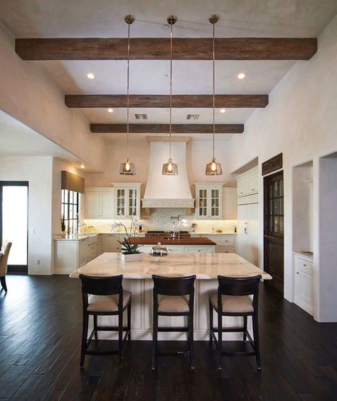 Faux Wood Beam - Doug Fir + Primed Wood Ceiling Beams, Faux Ceiling Beams, Beams Living Room, Modern Decor Ideas, Plank Ceiling, Decorative Ceiling Tile, Farmhouse Ceiling Fan, Mediterranean Kitchen, Faux Beams