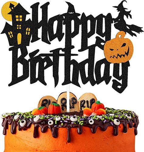 Pumpkin Themed Birthday, Boo Decorations, Halloween Happy Birthday, Halloween Birthday Decorations, Cute Halloween Cakes, Happy Birthday Halloween, Halloween Birthday Cake, Football Cake Toppers, Halloween Birthday Cakes