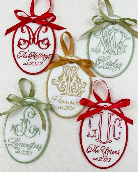 Christmas is right around the corner 🎅🏼🎄🎁❄️☃️ and I’m SO excited to introduce our Heirloom Initial Christmas Ornaments!✨These beauties are embroidered and fully customizable—just the addition your Christmas tree needs. Last year was my first Christmas as a newlywed, and I couldn’t find a keepsake that felt right to represent our wedding year. I wanted something elegant, meaningful, and timeless...well problem solved🫶🏼 These heirloom ornaments are everything I dreamed of and more! Can’t wait ... First Married Christmas Ornament, Initial Christmas Ornaments, First Married Christmas, Married Christmas Ornament, Monogrammed Christmas Ornaments, Heirloom Ornaments, Gift For Newlyweds, Family Monogram, Married Christmas