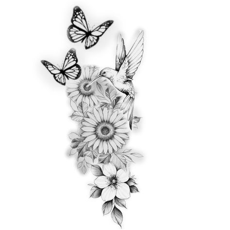 Upper Arm Women Tattoo, Sunflower And Hummingbird Tattoo, Flower Hummingbird Tattoo, Hummingbird Flower Tattoos, Promise Tattoo, Simple Tattoos For Women, Crazy Tattoos, Rose Shoulder Tattoo, Wrist Tattoo Ideas