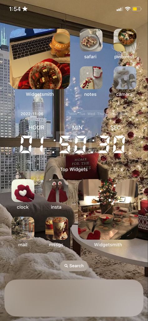 Iphone Theme Ideas Christmas, Aesthetic Christmas Phone Layout, Christmas Iphone Layout Ideas, Christmas Ios Homescreen Ideas, Christmas Ios 16 Wallpaper Ideas, Aesthetic Christmas Iphone Layout, Christmas Ios Layout, Christmas Layout Iphone, Winter Homescreen Ideas