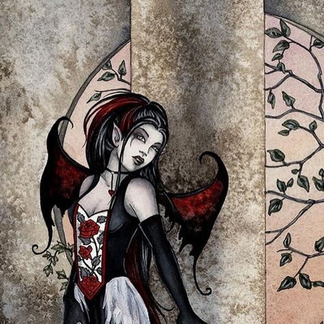 Amy Brown Art on Instagram: "My sister informed me it’s World Goth Day and I had better post some art…😆 #worldgothday #darkfae #fairyart" Amy Brown Art, Amy Brown Fairies, Brown Fairy, Brown Artwork, Faery Art, Amy Brown, Unicorns And Mermaids, Ange Demon, Fairies Elves