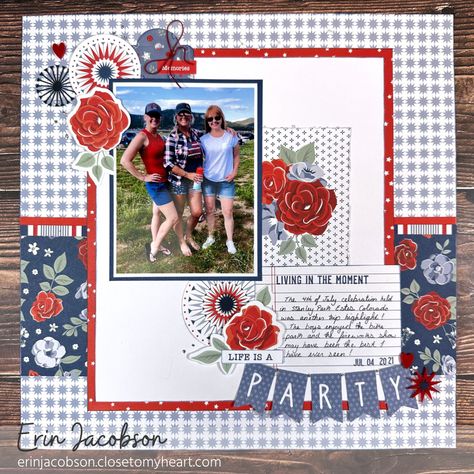 Ctmh Scrapbooking Layouts, Hello Darlin, Love Scrapbook, Picture Layouts, Scrapbook Collection, Hello Darling, Scrapbook Layout Sketches, Summer Scrapbook, 4th Of July Celebration