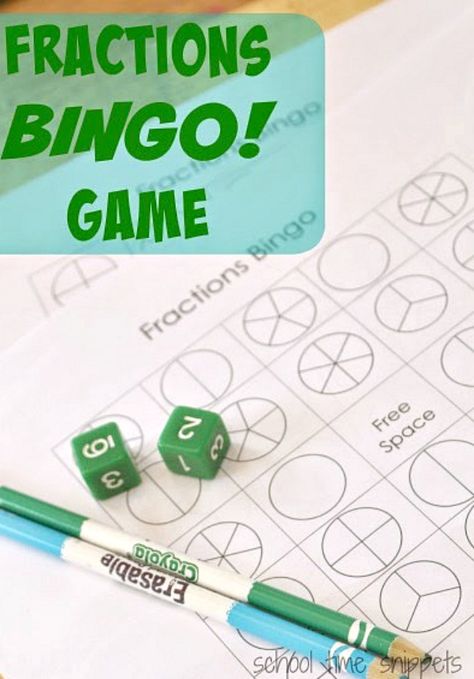 Enjoy learning about fractions with this fun BINGO game! Printable gameboards included! Fraction Bingo, Fraction Games, Teaching Fractions, Fraction Activities, Math Games For Kids, Fourth Grade Math, Math Intervention, Math Fractions, Homeschool Math