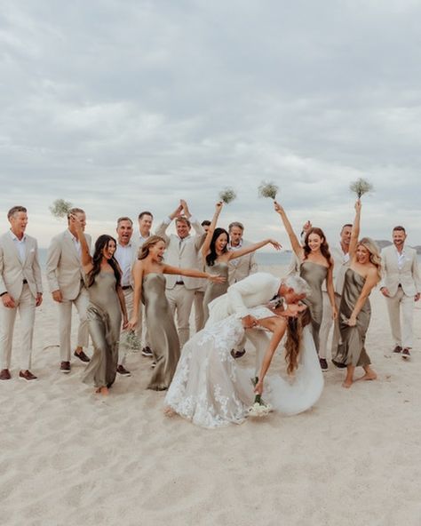 Bridesmaid Colors Beach Wedding, Beach Wedding Bridesmaid And Groomsmen, Beach Wedding October, Destination Wedding Family Photos, Beach Wedding Party Ideas, Cabo Wedding Bridal Party, Beach Wedding Neutral Colors, Beach Neutral Wedding, Destination Bridal Party