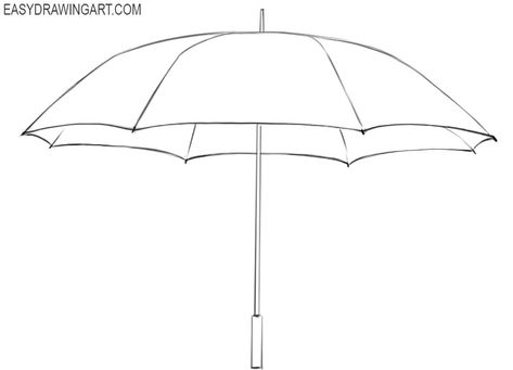 How to Draw an Umbrella Draw Umbrella Easy, How To Draw An Umbrella, Umbrella Sketch, Umbrella Tattoo, Umbrella Drawing, Challenge Instagram, Transparent Umbrella, People Drawings, Japanese Umbrella