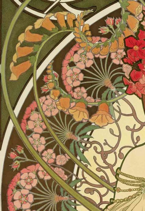 Art Deco Photography, Fleurs Art Nouveau, Art Nouveau Mucha, Nouveau Flowers, Art Nouveau Tattoo, Motifs Art Nouveau, Nouveau Tattoo, Illustration Art Nouveau, Art Nouveau Weddings