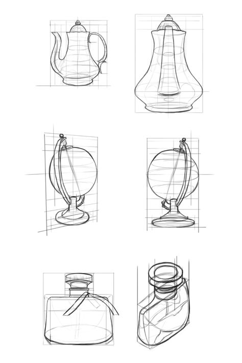 Simple Object Sketches, Daily Life Objects Sketches, Isometric Objects Drawing, Everyday Objects Drawings, Simple Objects To Draw, Daily Objects Sketches, Sketches Of Objects, Random Objects To Draw, Sketch Object