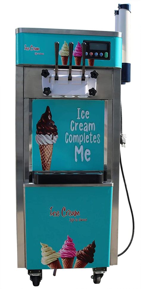 Commercial 110V 3Flavor Soft Ice Cream Cooling Making Machine 20-30L/H Standing Type(Ite#210051) American Spaghetti, Commercial Ice Cream Machine, Ice Cream Maker Machine, Soft Serve Ice Cream Machine, Car School, Soft Serve Machine, Daycare Rooms, Electric Ice Cream Maker, Snow Ice Cream