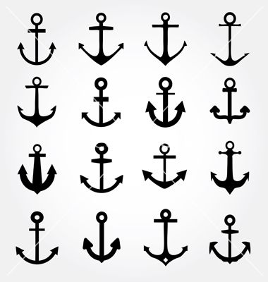 Set of anchor symbols or logo template vector 1775676 - by alvarocabrera on VectorStock® Ms Tattoos, Simple Anchor Tattoo, Aviation Tattoo, Anker Tattoo Design, Small Anchor Tattoos, Anchor Icon, Small Anchor, Anchor Tattoo Design, Anker Tattoo