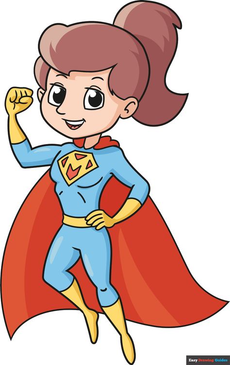 Draw Superhero, Mother Drawing, Mom Drawing, Real Superheroes, Superhero Mom, Cartoon Mom, Princess Diy, Easy Drawing Tutorial, Drawing Tutorials For Kids