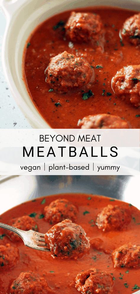 Beyond Beef Meatballs, Vegan Meatballs Beyond Meat, Beyond Meat Meatballs Recipe, Vegan Meat Substitute Recipes, Beyond Meatball Recipe, Beyond Meatballs, Beyond Ground Meat Recipes, Vegan Spaghetti And Meatballs, Beyond Meat Meatballs