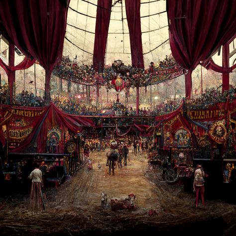 Steampunk Circus Art, Fantasy Circus Aesthetic, Medieval Circus Aesthetic, Whimsical Circus Aesthetic, Fanfare Aesthetic, Vintage Carnival Aesthetic, Circus Concept Art, Medieval Circus, 1800s Circus