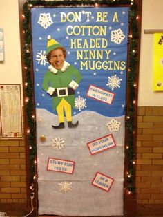 Should put this one on the principal's office door lol. Dorm Door Decorations, Christmas ... Christmas Office Door Decorations Ideas Elf, Buddy The Elf Door Decorating Contest, Buddy The Elf Door Decorations Classroom, School Nurse Christmas Door, Elf Christmas Door Decorations, Nurse Christmas Door, Elf Film, Funny Christmas Images, School Clinic