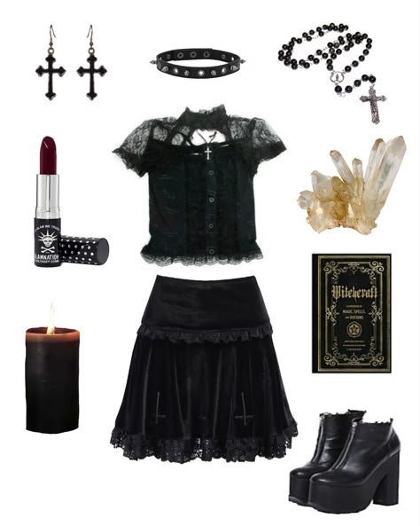 Goth Outfit Ideas Summer, Punk Summer Outfits, Goth Punk Outfits, Romantic Goth Outfits, Modern Witch Outfit, 80s Indie, Goth Outfit Ideas, Summer Goth