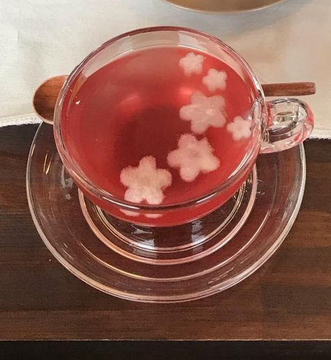 Sakura Widget, Sakura Drink, Sakura Food, White Aestethic, Sakura Tea, Kawaii Kitchen, Sakura Aesthetic, Cherry Blossom Theme, Sakura Miku