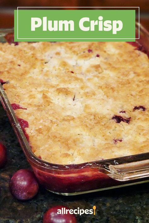 Apple Plum Crisp Recipe, Easy Plum Cobbler, Bisquick Plum Cobbler, Fresh Plum Cake, Recipes With Plums Desserts, Wild Plums Recipes, Recipes Using Canned Plums, Plum Desserts Easy, Pluot Recipes Desserts