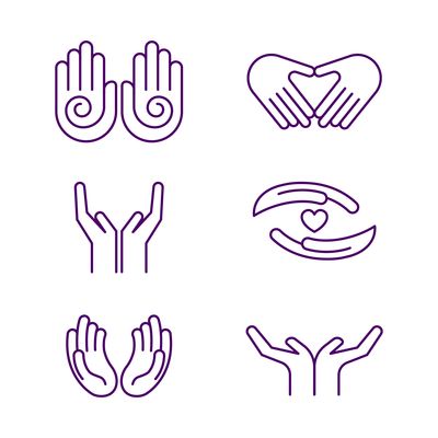 Healing Hands Logo Vector - Download Free Vectors, Clipart Graphics & Vector Art Healing Logo, Massage Logo, Hand Symbols, Hands Icon, Hand Sticker, Free Logo Templates, Logo Design Set, Yoga Logo, Craft Logo