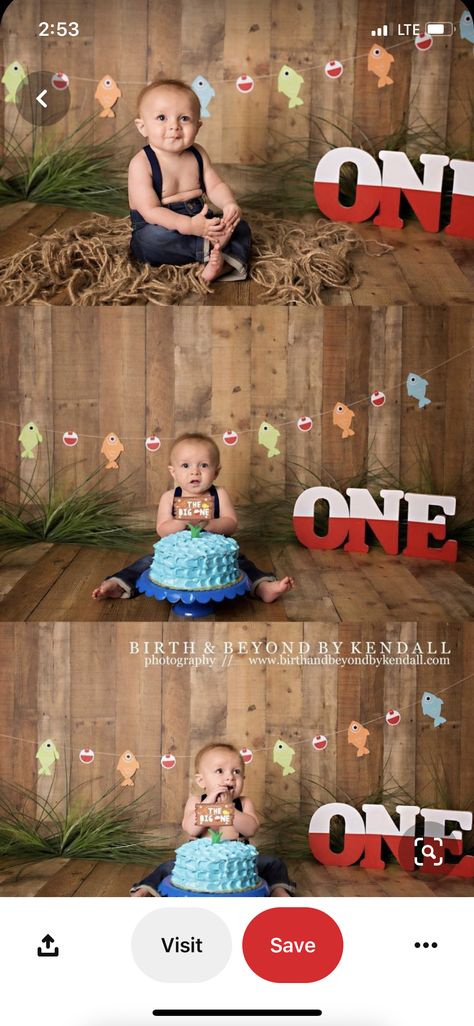 The Big One Cake, Big One Cake, One Cake Smash, Fishing Themed Birthday Party, First Birthday Theme, Fishing Birthday Party, Boys First Birthday Party Ideas, Boys 1st Birthday Party Ideas, 1st Birthday Pictures