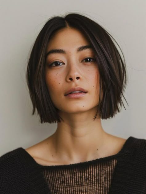 Chic Chin-Length Haircuts: Bobs, Layers, Bangs for All Hair Types and Face Shapes Asian Hair Bob, Should Length Hair Styles, Asian Bob Haircut, Interview Hairstyles, Layers Bangs, Chin Hair, Chin Length Haircuts, Cool Hairstyles For Girls, Amazing Hairstyles