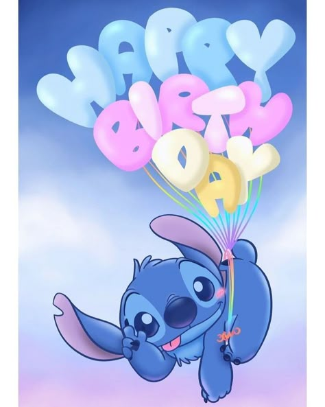 Lilo And Stitch Characters, Stitch Cake, ليلو وستيتش, Lilo And Stitch Quotes, Lilo And Stitch Drawings, Stitch Character, Happy Birthday Wallpaper, Birthday Wallpaper, Stitch Drawing