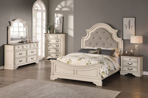 Distressed white bedroom furniture