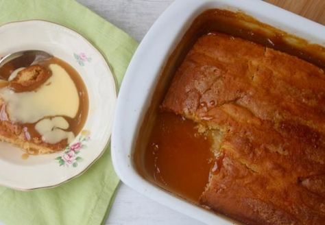 This butterscotch pudding is self-saucing with a delicious, gooey golden syrup. Serve with custard or ice cream and watch it disappear. Golden Syrup Recipes, Golden Syrup Pudding, Butterscotch Pudding Recipes, Tuesday Dinner, Self Saucing Pudding, Sticky Date Pudding, Syrup Recipes, Date Pudding, Aussie Food