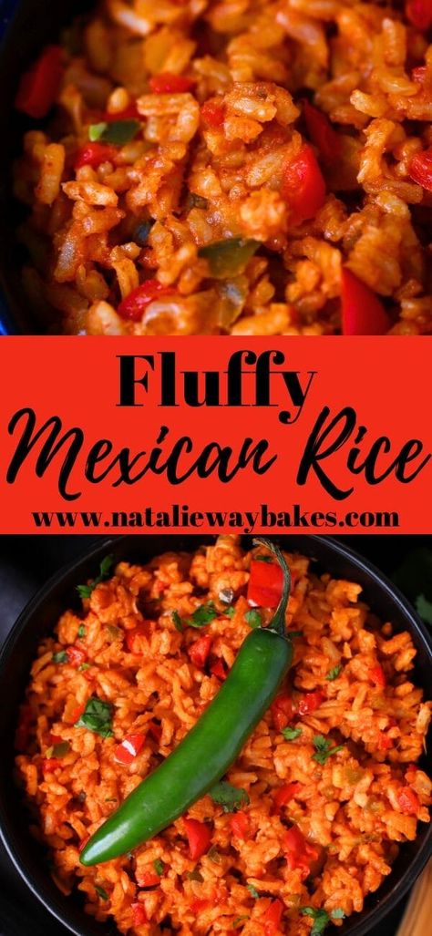 Fluffy and super flavorful, this Mexican Rice recipe 'aka spanish rice' is so simple to make, it's gluten-free, and uses only simple ingredients. Start to finish in 30 minutes. Th authentic, homemade way to go! #mexicanrice #spanishrice #glutenfree Gluten Free Mexican Rice, Mexican Rice In Rice Cooker, Red Rice Recipe Mexican, Fluffy Mexican Rice, Best Spanish Rice Recipe, Rice In Rice Cooker, Gluten Free Mexican, Mexican Fried Rice, Homemade Spanish Rice