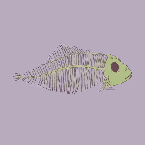 Fish skeleton line art - bones cottagecore goblincore - simple trippy fish skull - digital art sketch fish doodle Skeleton Line Art, Trippy Line Art, Sketch Fish, Fish Doodle, Fish Skull, Cottagecore Goblincore, Fish Skeleton, Skeleton Drawings, Paintings Ideas