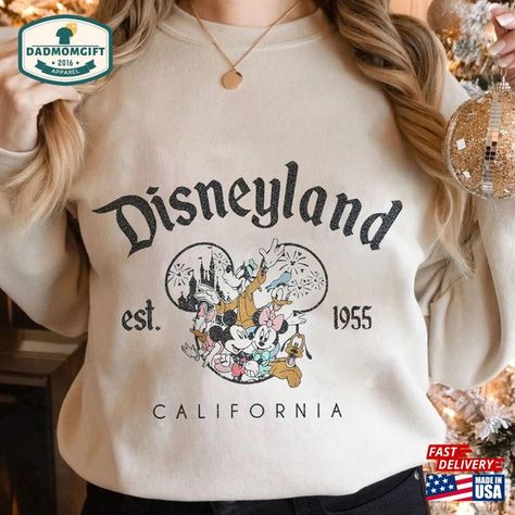 Disneyland Est 1955 California Mickey And Friends Shirt Disney's Gift Family Sweatshirt Retro Hoodie Unisex T-Shirt Check more at https://dadmomgift.com/product/disneyland-est-1955-california-mickey-and-friends-shirt-disney-s-gift-family-sweatshirt-retro-hoodie-unisex-t-shirt/ Disneyland 2024, Disneyland Sweatshirt, Disney 2024, Disney Gift, Vintage Disneyland, Disney California, Disney Aesthetic, Disney Trip, Friends Shirt