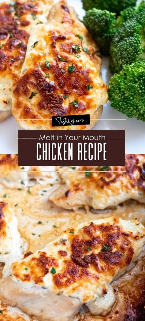 Easy Melt in Your Mouth Chicken Recipe - Tastilly Melt In Mouth Chicken, Chicken In Buttermilk, Tender Juicy Chicken Breast, Easy Spinach Lasagna, Easy Honey Garlic Chicken, Melt In Your Mouth Chicken, Mouth Chicken, Chicken Entree, Delicious Meatloaf