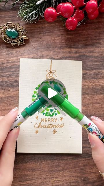 Nhuan Dao✨Calligraphy & Lettering❤️ on Instagram: "DIY Christmas Card With Me 🎄 . . Material: Karin pen, Tombow pen, Koehler paper . . 🌟FREE Gift For You: Do u Want to Try Your Hand at Brush Lettering and Calligraphy? Download This FREE WORKSHEET : “Master 8 Basic Stroke Of Brush Lettering” For Beginners 👉You Can Find The Link in My Bio or Visit: http://nhuandaocalligraphy.com . . . #NhuanDaoCalligraphy #Calligraphy #BrushLettering #Christmascard #HandLettering #Lettering #Handwriting #Handmade #DIY #artreels #reels" Diy Christmas Cards Calligraphy, Simple Christmas Cards Ideas, Easy Handmade Christmas Cards Simple, Christmas Card Ideas Handmade Drawing, Christmas Hand Lettering Ideas, Diy Christmas Cards Handmade Ideas, Carte Noel Diy, Božične Čestitke, Homemade Christmas Cards Ideas Creative