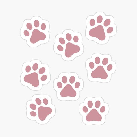 Dog Stickers Printable, Cute Pink Stickers, Red Paw Print, Paw Sticker, Pink Paw Print, Laptop Decoration, Homemade Stickers, Paw Print Stickers, Pink Paws