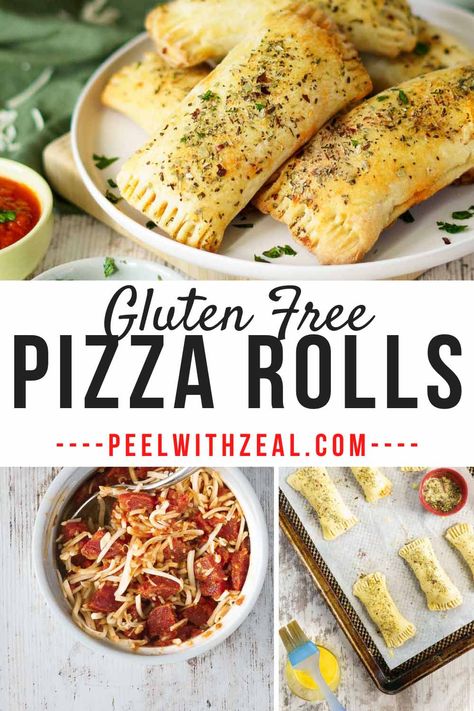 Gluten Free Hot Pockets, Gluten Free Pizza Rolls, Gluten Free Freezer Meals, Gluten Free Recipes Appetizers, Dairy Free Pizza, Pizza Topping, Pizza Pockets, Gluten Free Sides, Gluten Free Appetizers